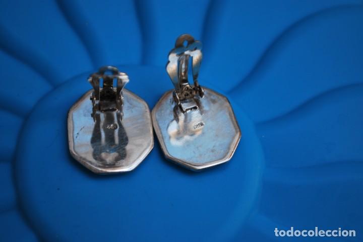 Joyeria: Elegante antiguo pendientes en plata con NACAR . - Foto 2