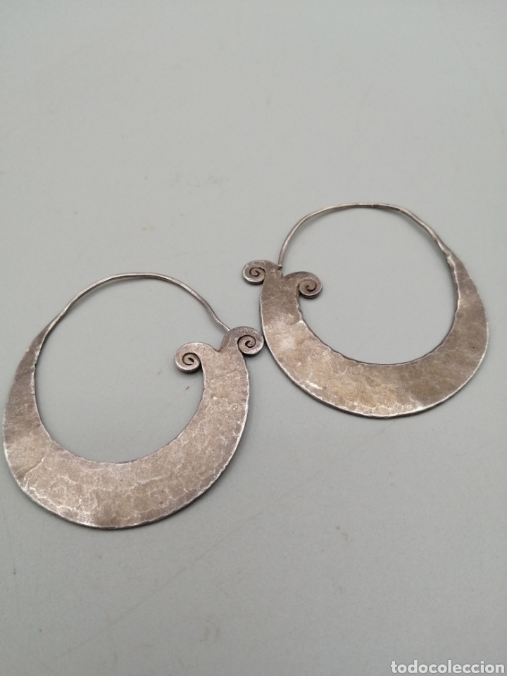 Joyeria: Antiguos pendientes &eacute;tnicos plata repujada - Foto 4