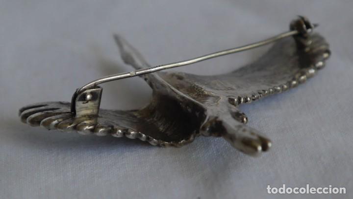 Joyeria: Broche de plata con marcasitas en forma de cigue&ntilde;a - Foto 4