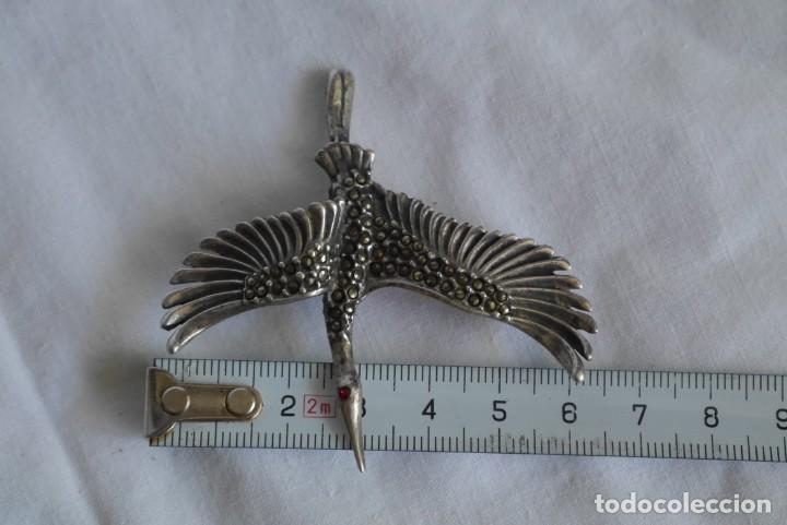 Joyeria: Broche de plata con marcasitas en forma de cigue&ntilde;a - Foto 6