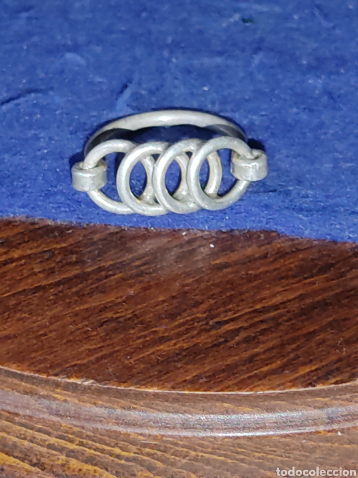 Joyeria: Antiguo anillo de plata con el logo de Audi. - Foto 5
