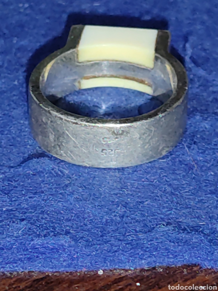 Joyeria: Anillo antiguo de plata contrastada y hueso. - Foto 6