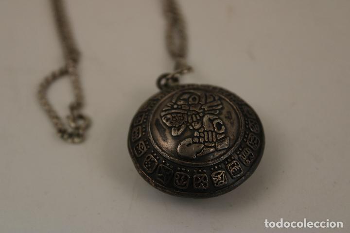 Joyeria: colgante azteca y cadena en plata de ley - Foto 2