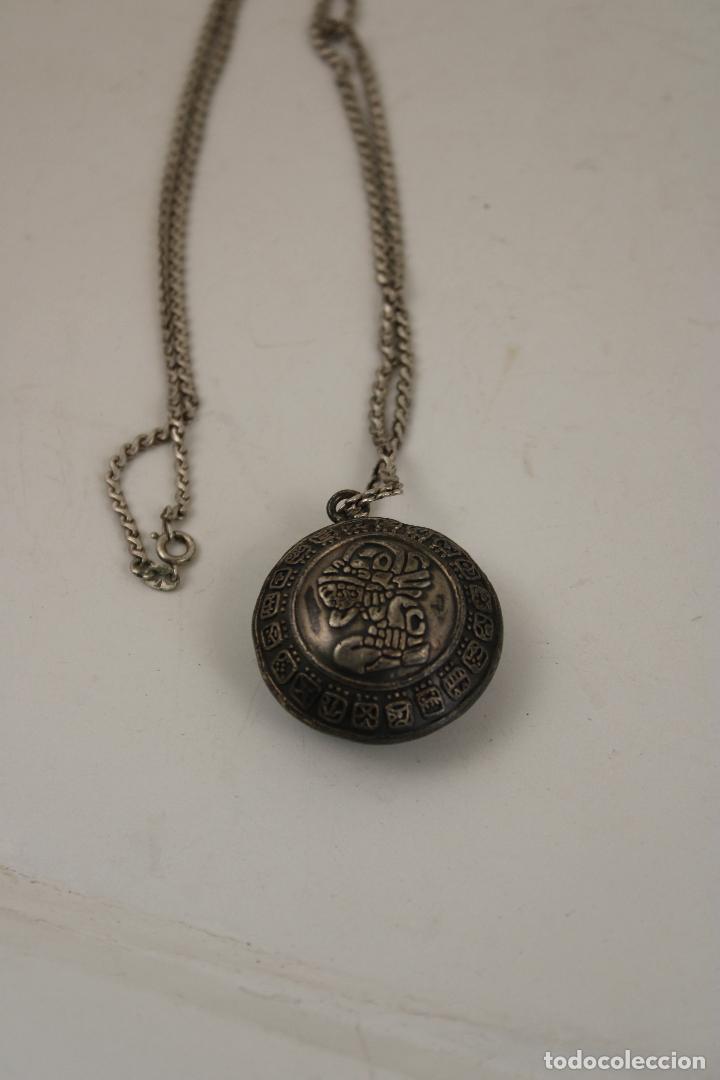 Joyeria: colgante azteca y cadena en plata de ley - Foto 1