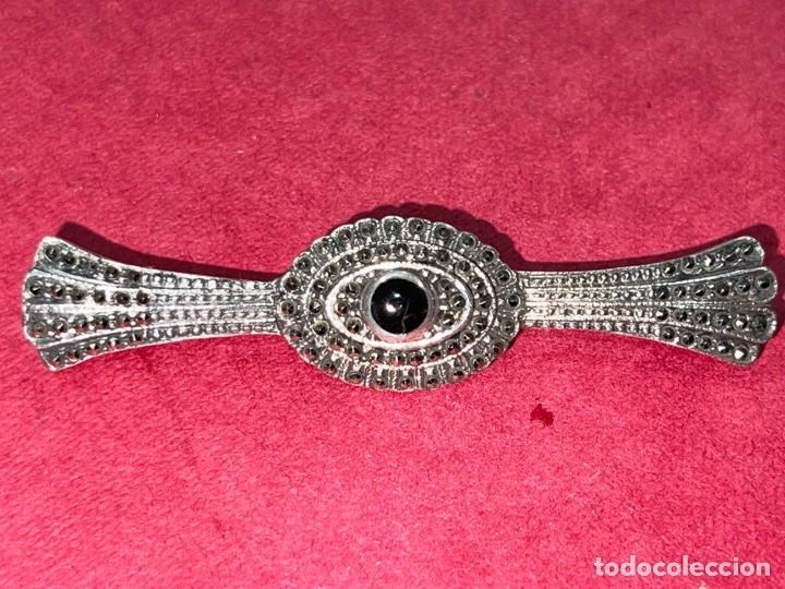 Joyeria: Bonito broche antiguo en plata de Ley y marquesitas - Foto 2
