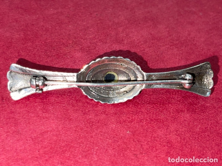 Joyeria: Bonito broche antiguo en plata de Ley y marquesitas - Foto 4