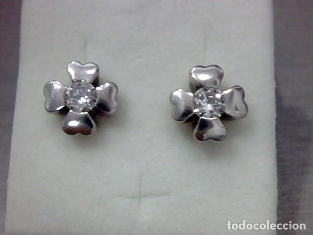 Joyeria: pendientes oro blanco 18 kts y diamantes - Foto 1