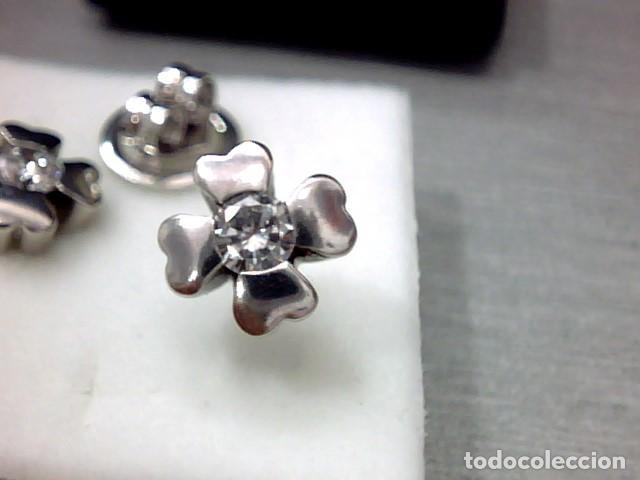 Joyeria: pendientes oro blanco 18 kts y diamantes - Foto 2