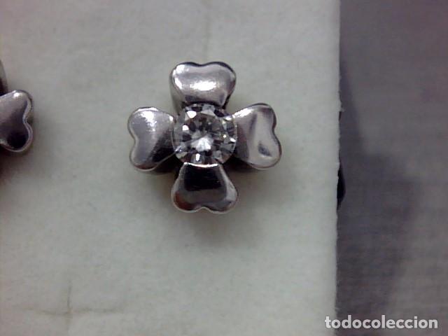 Joyeria: pendientes oro blanco 18 kts y diamantes - Foto 4