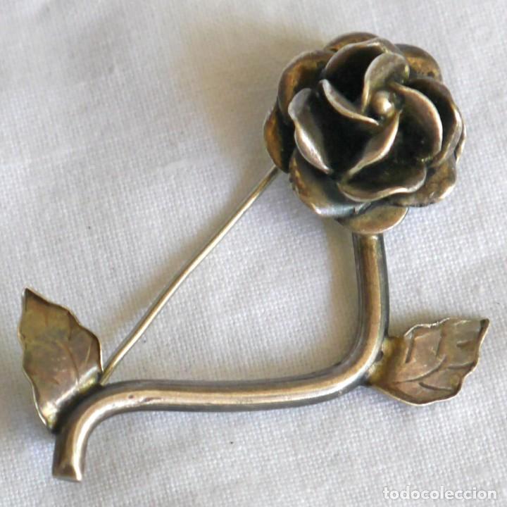 Joyeria: Broche de plata 925 M&eacute;xico forma de rosa - Foto 1