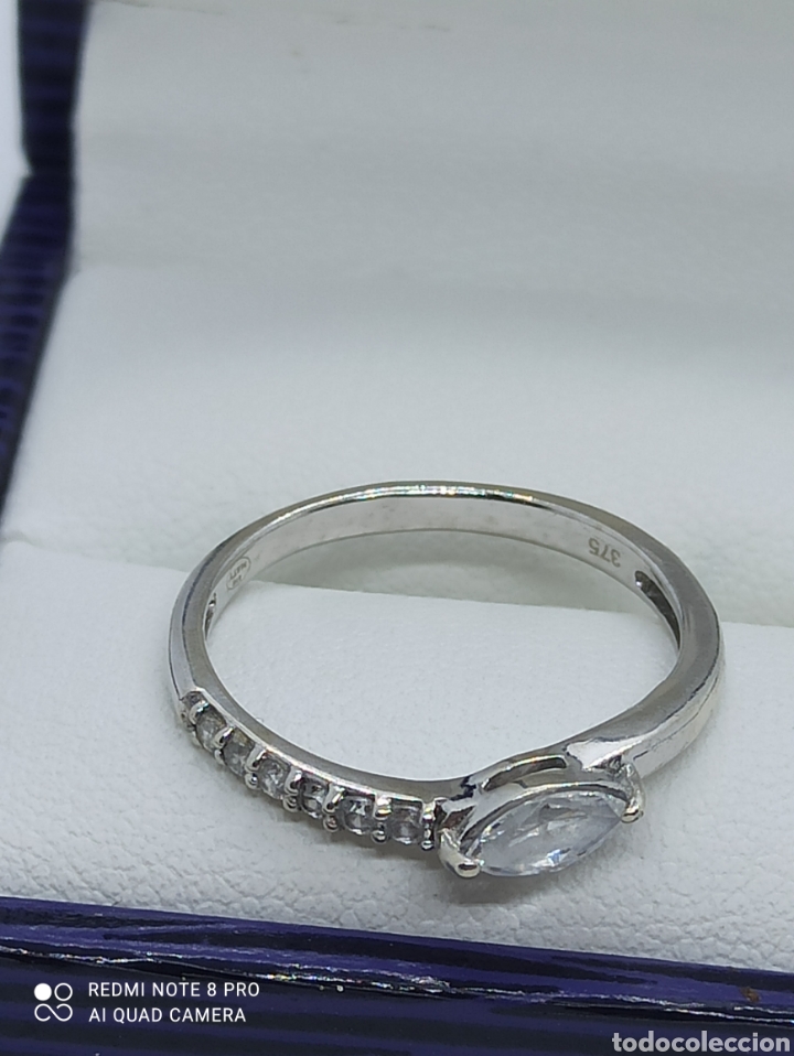 Joyeria: Anillo de or&oacute; blanco 9k y circonita - Foto 3