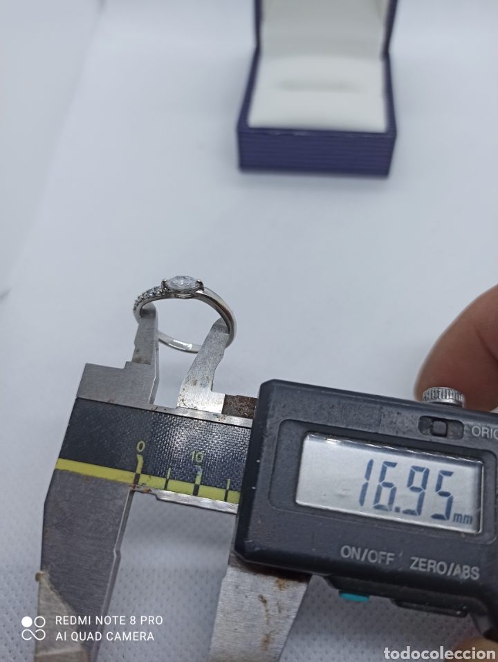 Joyeria: Anillo de or&oacute; blanco 9k y circonita - Foto 4