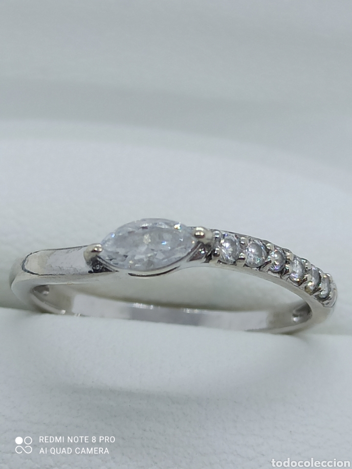 Joyeria: Anillo de or&oacute; blanco 9k y circonita - Foto 5