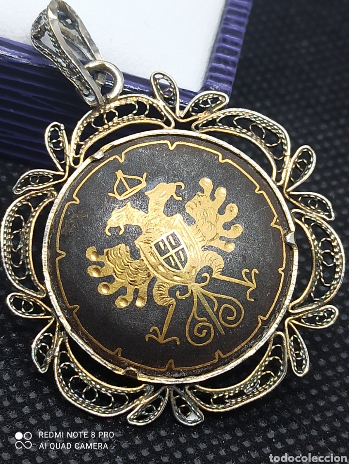 Joyeria: Antiguo Colgante damasquinado - Foto 6