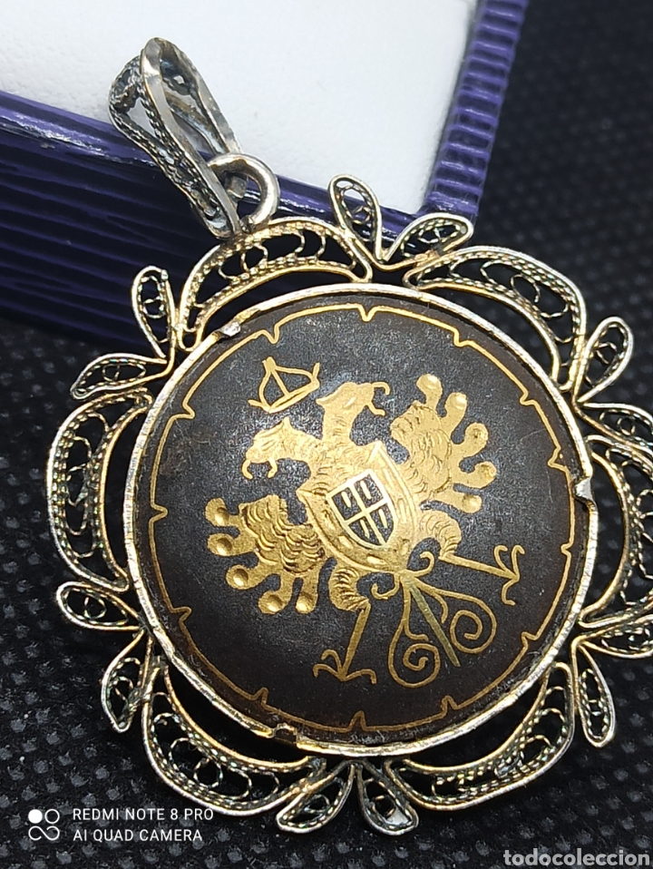 Joyeria: Antiguo Colgante damasquinado - Foto 7