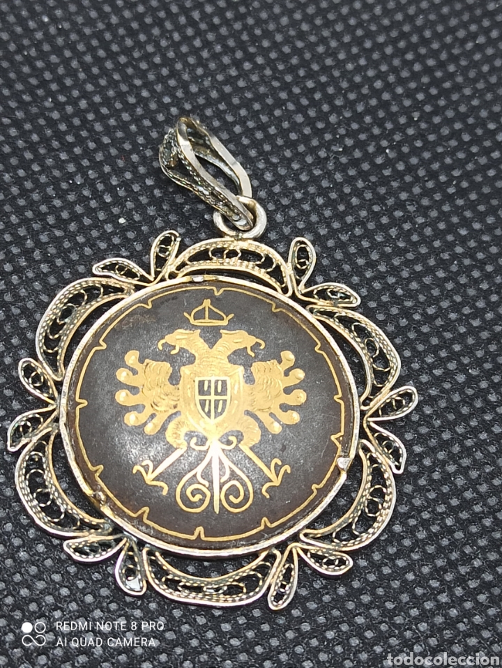 Joyeria: Antiguo Colgante damasquinado - Foto 1