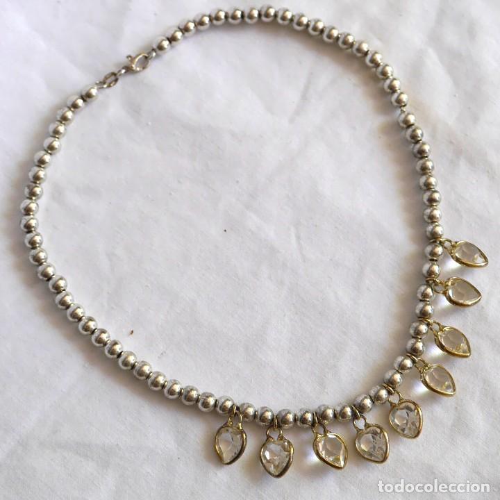 Joyeria: Collar de plata de ley con corazones en strass - Foto 1