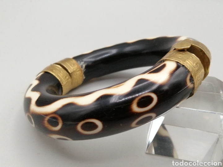 Joyeria: Pulsera Brazalete hueso y lat&oacute;n - Foto 2