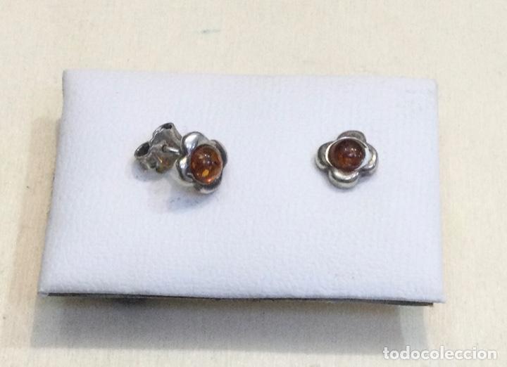 Joyeria: Pendientes de &aacute;mbar y plata de ley. NUEVOS - Foto 1