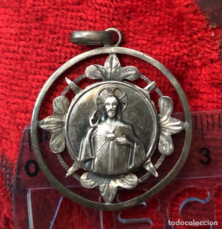 Joyeria: ANTIGUA MEDALLA DEL CORAZ&Oacute;N DE JES&Uacute;S - Foto 3