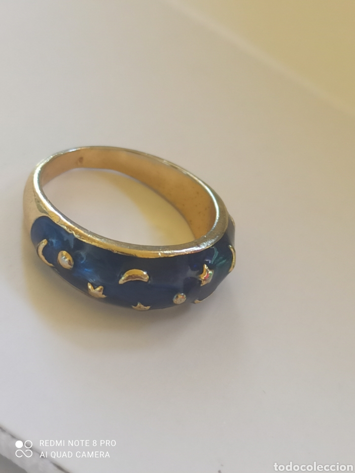 Joyeria: Anillo vintage ba&ntilde;ado en or&oacute; y esmalte. CCB - Foto 2