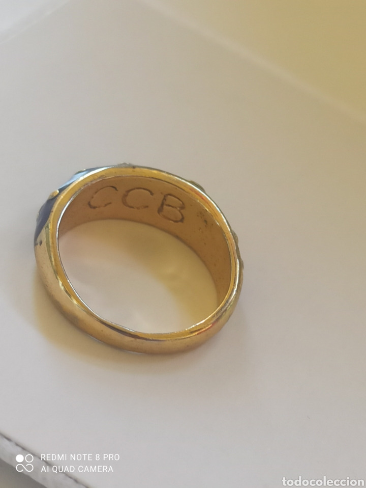 Joyeria: Anillo vintage ba&ntilde;ado en or&oacute; y esmalte. CCB - Foto 5