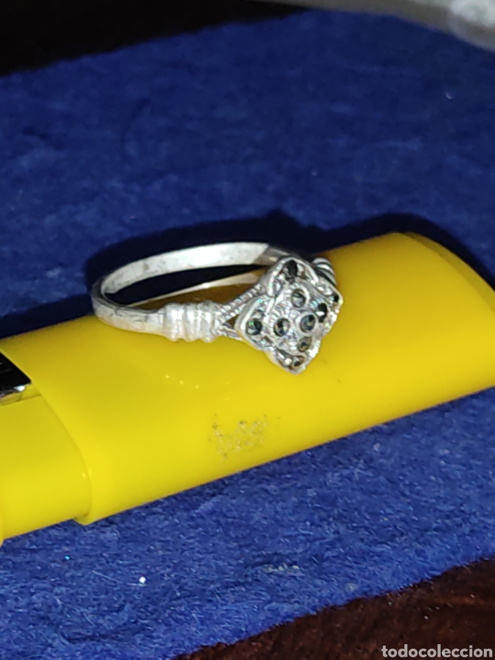 Joyeria: Anillo modernista de plata 925 y marquesitas. - Foto 3
