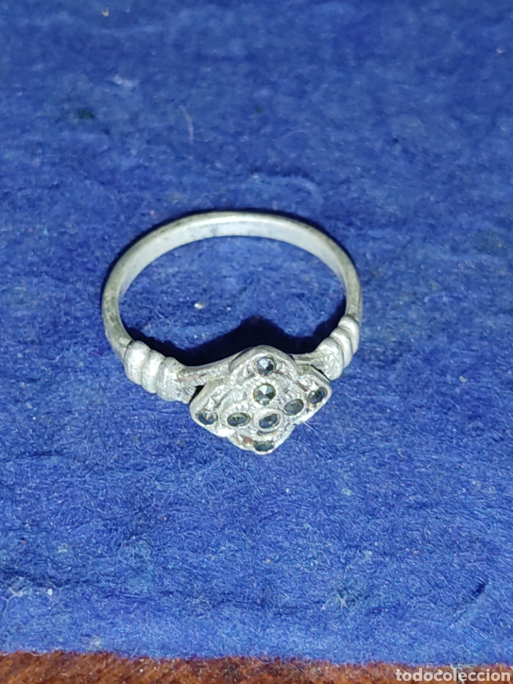 Joyeria: Anillo modernista de plata 925 y marquesitas. - Foto 5