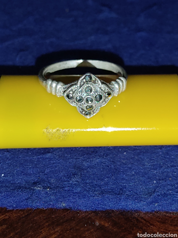 Joyeria: Anillo modernista de plata 925 y marquesitas. - Foto 1