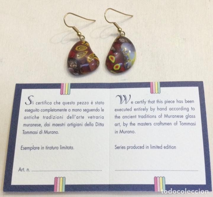 Joaillerie: Pendientes en vidrio de Murano. Tommasi. NUEVOS.