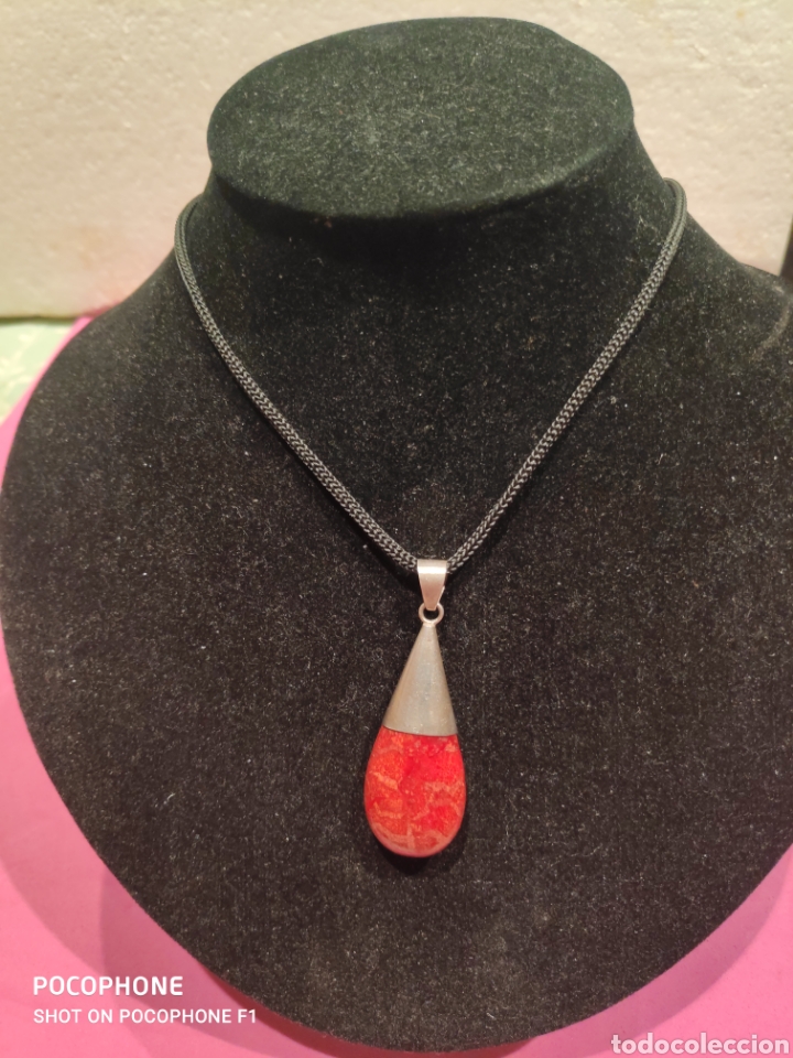 Joyeria: Colgante en plata y coral esponja rojo - Foto 2