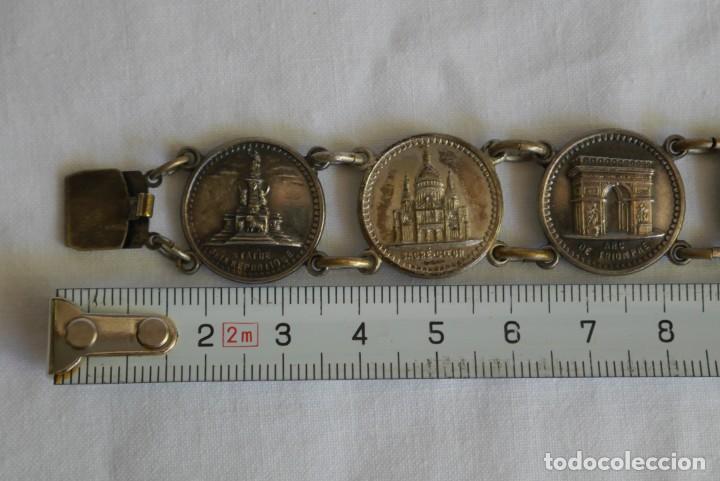 Joyeria: Pulsera en metal plateado, relieves de monumentos franceses - Foto 5