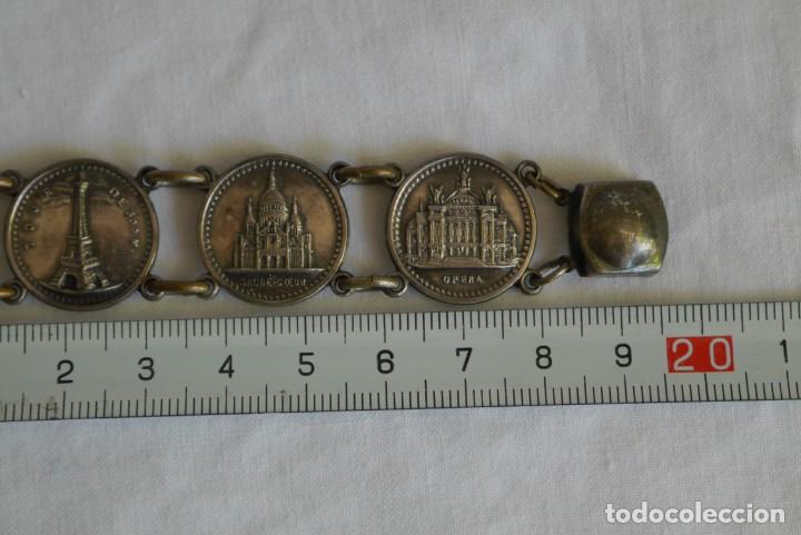 Joyeria: Pulsera en metal plateado, relieves de monumentos franceses - Foto 7