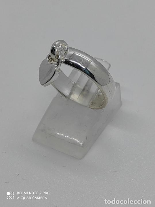 Joyeria: Original anillo ba&ntilde;ado en plata de ley con candado en forma de coraz&oacute;n. - Foto 3
