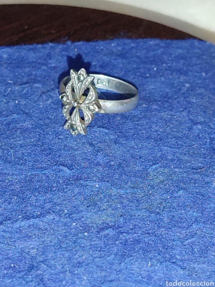 Joyeria: Antiguo anillo con marquesitas de plata contrastada - Foto 2