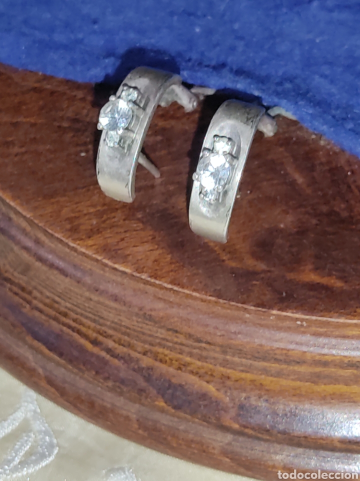 Joyeria: Pendientes de plata y cristal,a&ntilde;os 70. - Foto 2