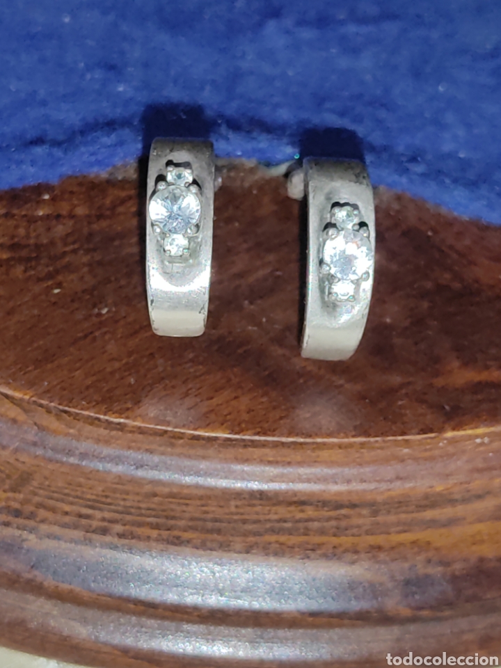 Joyeria: Pendientes de plata y cristal,a&ntilde;os 70. - Foto 4