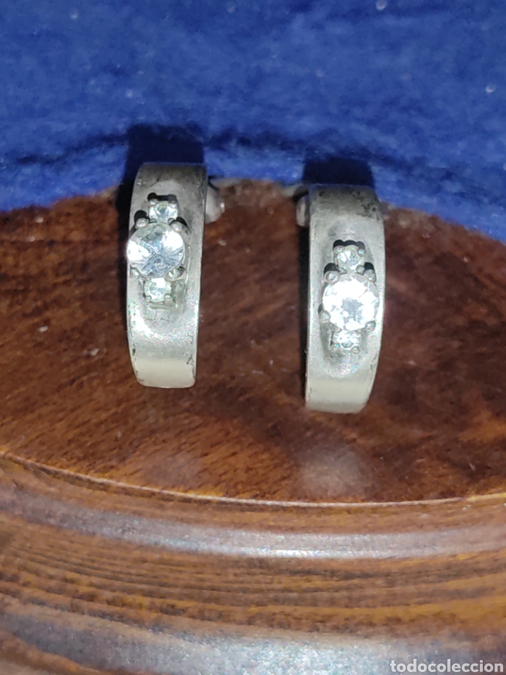 Joyeria: Pendientes de plata y cristal,a&ntilde;os 70. - Foto 1
