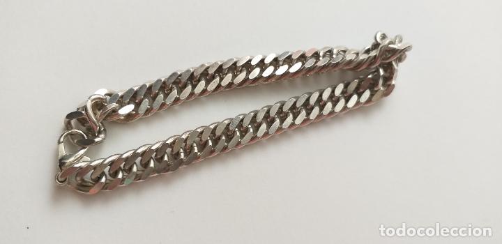 Joyeria: Pulsera plateada. Cadena de eslabones. 16 cm de largo. - Foto 5