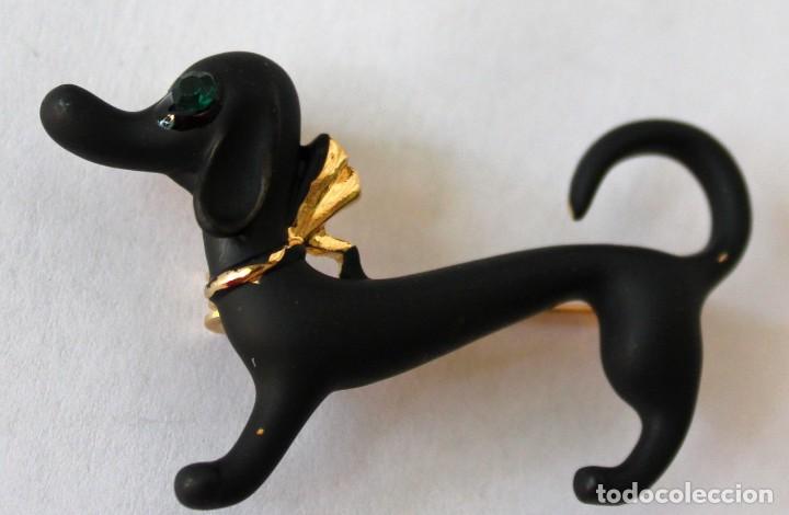 Joyeria: BROCHE PERRO SALCHICHA EN DORADO Y NEGRO - Foto 3