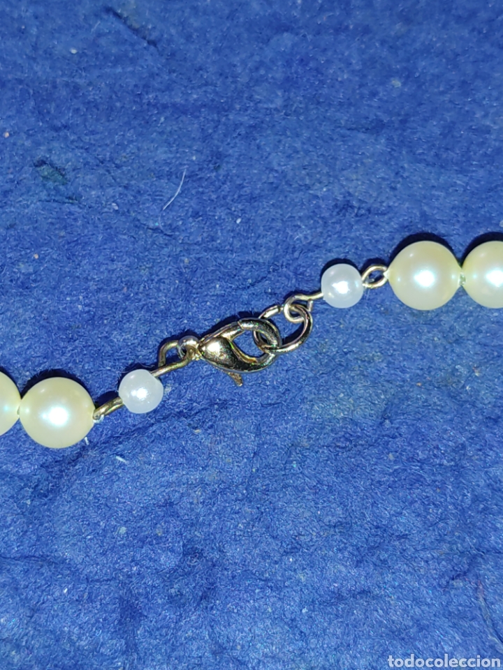 Joyeria: Collar largo de perlas y &aacute;gatas,a&ntilde;os 70. - Foto 4