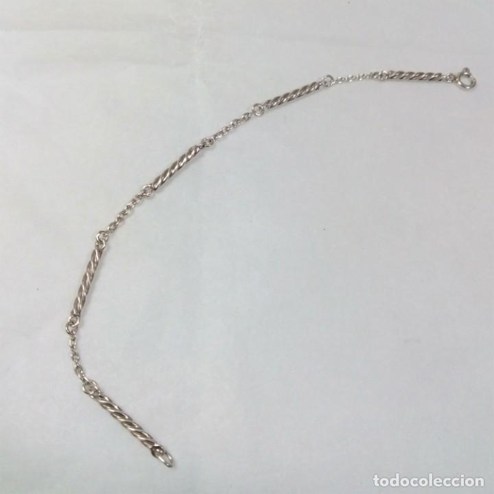 Joyeria: Pulsera fina de plata de ley - Medida 17.50 cm.