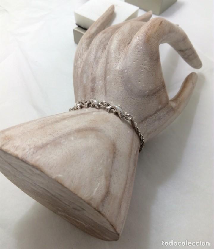 Joyeria: Pulsera de plata de ley con delfines - Medida 18 cm. - Foto 7
