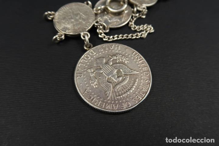 Joyeria: Antigua Pulsera de Plata de Monedas Americanas - Foto 16