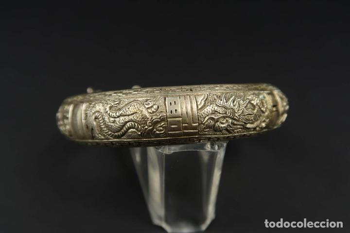 Joyeria: Antiguo Brazalete Chino de Plata - Foto 9