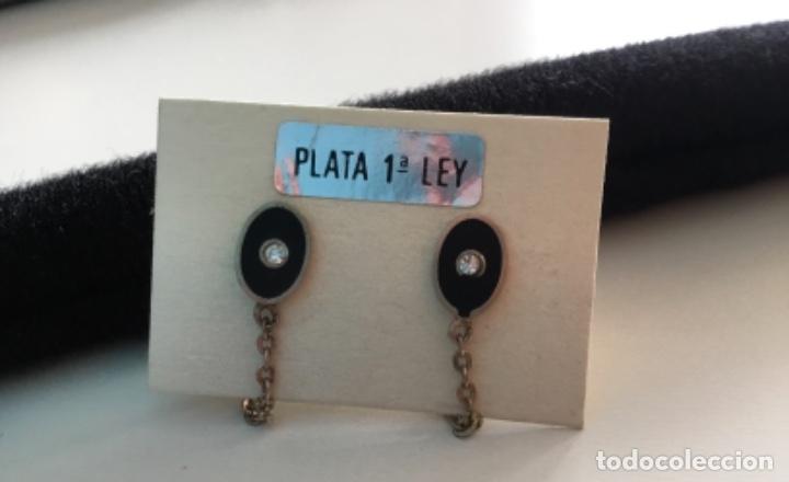 Joyeria: PENDIENTES DE PLATA DE LEY CON ESMALTE OPACO. VINTAGE - Foto 1
