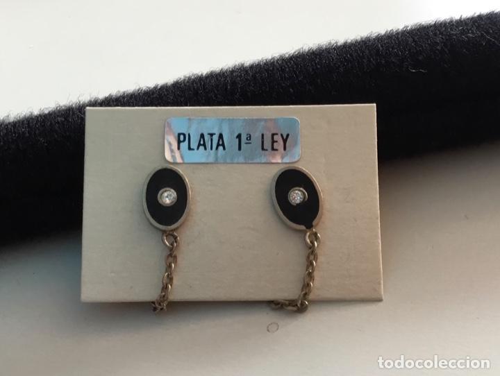 Joyeria: PENDIENTES DE PLATA DE LEY CON ESMALTE OPACO. VINTAGE - Foto 3