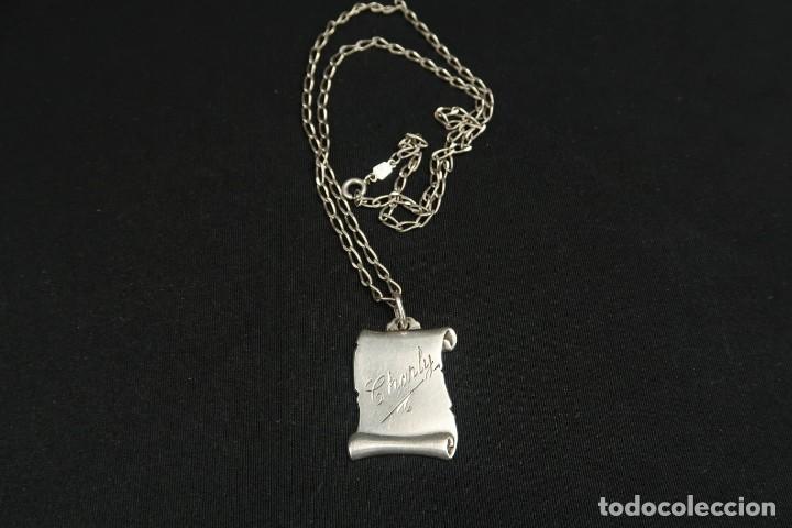Joyeria: Antiguo Colgante con Cadena de Plata - Foto 1