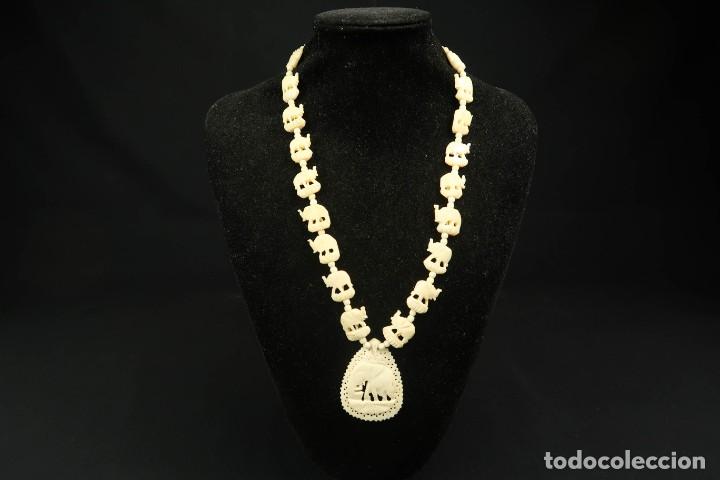Joyeria: Antiguo Collar de Hueso Tallado - Foto 2