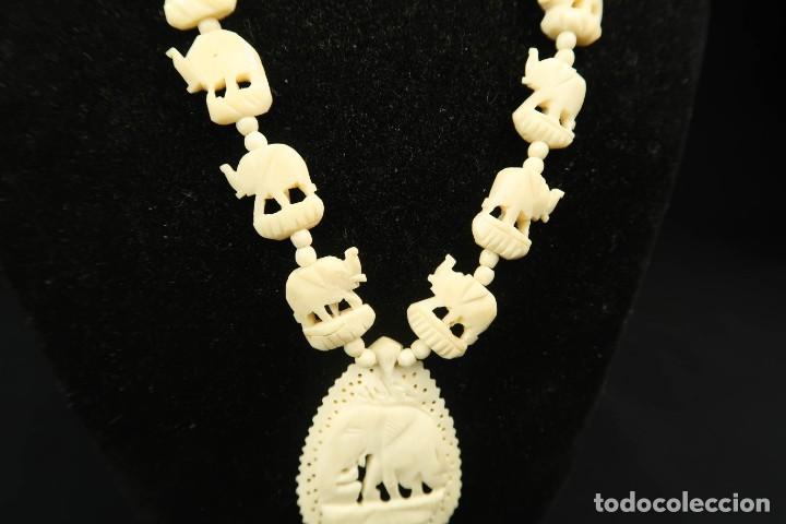 Joyeria: Antiguo Collar de Hueso Tallado - Foto 4